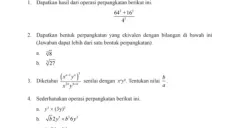Kunci jawaban Matematika kelas 9 halaman 58 sampai 62 Uji Kompetensi 1.