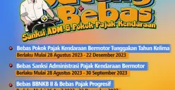 Info pemutihan pajak kendaraan Samsat se-Jawa Tengah: bebas sanksi administrasi dan pokok pajak kendaraan. (Sumber : Bapenda Jateng)
