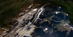 Kepala Badan Meteorologi, Klimatologi, dan Geofisika (BMKG) Dwikorita Karnawati mengungkapkan bahwa salju abadi di Puncak Jaya, Pegunungan Cartenz, Papua, mengalami pencairan dan menuju kepunahan. NASA Astronaut Photograph)