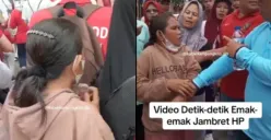 Berlagak Polos, Viral Emak-emak Terekam Jambret HP di Tengah Kerumunan
