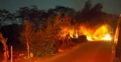 Terjadi kebakaran di Dawung tepatnya dekat TPA Jatibarang Kota Semarang pada Sabtu 2 September 2023 malam. (Sumber : Instagram @infokejadiansemarang.new)