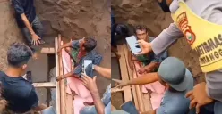 Kuburan dibongkar usai warga dengar dentuman di makam (Sumber : Twitter/@kontenberfaedah)