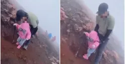 Anak Balita Diajak Orangtuanya Mendaki Gunung Kerinci (Sumber : Twitter @kegblgnunfaedh)