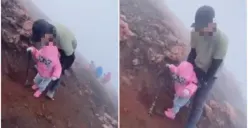VIRAL Anak Balita Diajak Orangtuanya Mendaki Gunung Kerinci, Warganet: Bapak Ibunya Sudah Expert
