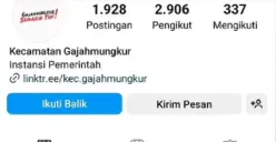Akun Instagram Kecamatan Gajahmungkur Bisa Diakses Lagi, Konten soal Ade Bhakti sudah Kembali