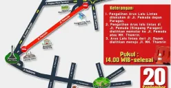 Jalan Pemuda Kota Semarang ditutup pada hari ini Rabu 20 September 2023 siang hari ini karena ada Kirab Pemilu 2024 pukul 14.00 WIB. (Sumber : Dishub Kota Semarang)