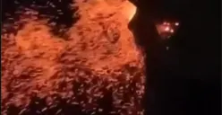 Terjadi kebakaran di sebuah makam yang berlokasi di Klepu, Pringapus, Ungaran, Kabupaten Semarang, Kamis 21 September 2023 malam. (Sumber : Instagram @kejadiansmg)