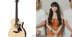 spesifikasi gitar Taylor 314 milik Soegi Bornean seharga Rp34 juta (Sumber : kolase/ sweelee.co.id/ instagram @fannysoegi)
