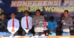 Press rilis oknum guru SMP di Wonogiri cabuli siswa. (Sumber : Polres Wonogiri)
