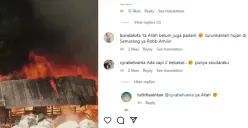 TPA Jatibarang kembali terbakar, hanguskan kandang sapi dan tiga ekor sapi. (Sumber : Instagram/damkarsemarang)