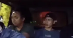 pelaku pencurian barang elektronik BAB di mobil usai dibekuk Polisi (Sumber : instagram @terang_media)