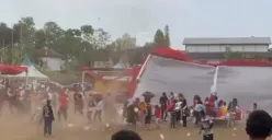 Detik-detik Angin Puting Beliung Terjang Acara UMKM di Gedawang Banyumanik, Tenda sampai Roboh