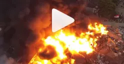 Kebakaran Gudang Rongsok di Solo . (Instagram Solodrone_)