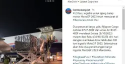 Penampakan Lebih dari 200 Ton Logistik MotoGP Mandalika 2023 Sudah Mendarat di Lombok