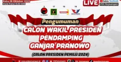 Link Live Streaming PDI-P Umumkan Cawapres Pendamping Ganjar Pranowo, Siapa Inisial M?