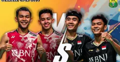 Semifinal Denmark Open 2023, tersisa 2 wakil Indonesia dari ganda putra, Fajar/Rian dan Fikri/Bagas, yang akan bertanding di laga derbi, Sabtu 21 Oktober 2023. (Sumber : PBSI)