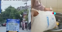 Kocak! Demi Mandi, Viral Video Wanita Kejar Penjual Es Batu (Sumber : TikTok/@faradilla.id)