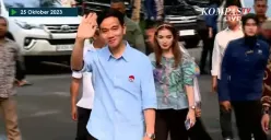 Potret Selvi Ananda dampingi Gibran Rakabuming jelang pendaftaran capres-cawapres di KPU, Rabu 25 Oktober 2023 pagi. (Sumber : YouTube KOMPASTV)