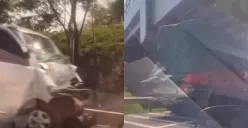 Kecelakaan Libatkan Truk dan Mobil di Tol Ungaran Semarang, Bagian Depan Gran Max Ringsek Parah