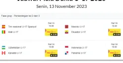 Jadwal terkini Piala Dunia U-17 2023, Senin, 13 November 2023 menampilkan pertandingan ketat di Gelora Bung Tomo dan Stadion Manahan. (Sumber : infosemarang/gal)