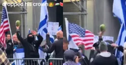 Padahal Cuma Bawa Semangka, Pria Ini Bikin Panik Peserta Demo Pro Israel dan Polisi