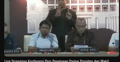 Konferensi pers penetapan Paslon Presiden dan Wakil Presiden Pemilu 2024 (Sumber : YouTube KPU)