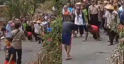 pria di Gunungkidul berjalan merangkak penuhi nazar 9 tahun lalu jika jalan diaspal (Sumber : instagram @txtdrjawa)