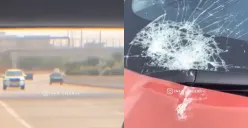 Ngeri! Sedang Melintas di Jalan Tol, Mobil Wanita Ini Dilempar Batu Orang Misterius