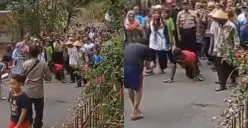 Viral Pria di Gunungkidul Penuhi Nazar Merangkak 1 Kilometer Setelah Jalan Desa Diaspal