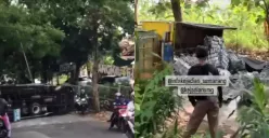 Separuh Jalan Tertutup! Viral Video Truk Terguling di Tanjakan Trangkil Semarang, Begini Kondisi TKP saat Ini