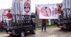 Tertangkap Kamera, Mobil Plat Merah Angkut Baliho Pasangan Capres Cawapres Ganjar-Mahfud MD (Sumber : x.com/@PartaiSocmed)