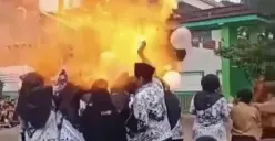 video detik-detik balon meledak saat perayaan Hari Guru Nasional (Sumber : instagram @undercover.id)