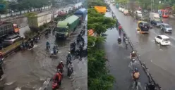 kondisi terkini banjir di jalan RSI Sultan Agung (Sumber : instagram @infokejadian_genuk)