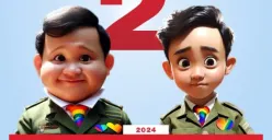 Heboh Simbol Pelangi di Materi Kampanye Prabowo-Gibran, Cek Faktanya (Sumber : x.com/@ferizandra)