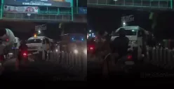 Lagi! Terjadi Kecelakaan Mobil Nyungsep Naik ke Pembatas Jalan di Semarang, Publik Malah Singgung Dana Vario (Sumber : Instagram/@infokejadian_semarang)