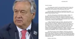 surat Antonio Guterres mendesak Dewan Keamanan PBB serukan gencatan senjata dan aktifkan Pasal 99 (Sumber : instagram @antonioguterres)