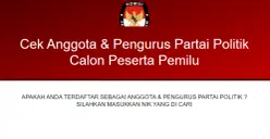 Waspada, segera cek NIK apakah tercatat sebagai anggota partai politik Pemilu 2024,.Cek di https://infopemilu.kpu.go.id/Pemilu/Cari_nik. (Sumber : KPU)