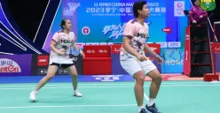 Praveen/Melati saat bertanding di China Masters 2023. (Sumber : PBSI)