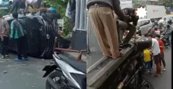 kecelakaan tunggal di Jalan Majapahit (Sumber : instagram @infokejadiansemarang.new)