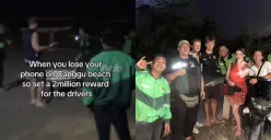 momen bule gelar sayembara temukan Hp-nya yang hilang di pantai dengan imbalan Rp2 juta (Sumber : TikTok @archie.davey)