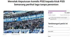 Panser Biru Galang Dukungan Lewat Petisi Change.org Tolak Hukuman PSIS Semarang Tanpa Penonton Hingga Akhir Musim