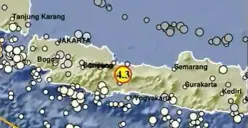 Gempa dengan kekuatan magnitudo 4,3 mengguncang wilayah Tegal, Jawa Tengah pada Jumat 15 Desember 2023 malam. (Sumber : BMKG)