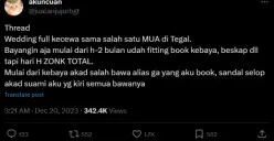 Viral Curhat Pengantin di Tegal Sebut MUA Zonk: Kebaya Tak Sesuai, Makeup Habis saat Hari H