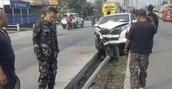 kecelakaan tunggal depan Kawasan Industri Terboyo
