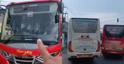 BLUD Bus Trans Semarang ambil sikap tegas kepada sopir bus yang lawan arus di Jalan Citarum (Sumber : instagram @infokriminalsemarang)