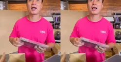 Baim Wong saat unboxing iPad Rp1 Juta (Sumber : TikTok @baimwong)