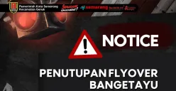 Imbauan kepada warga untuk tidak melintas Flyover Bangetayu Genuk pada malam Tahun Baru, Minggu 31 Desember 2023 malam. (Sumber : Instagram @kecamatangenuk.smg - InfoSemarang.com)