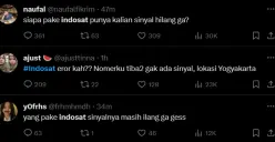 Tahun Baru 1 Januari 2024, pengguna Indosat khusus IM3 dan 3 mengeluh soal sinyal internet yang hilang total sejak Senin pagi pukul 10.00 WIB. (Sumber : X - InfoSemarang.com)