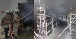 Kebakaran Kantor Indosat di Banyumanik, Kota Semarang, diduga menjadi pemicu hilangnya jaringan sinyal internet IM3, Mentari dan 3, Senin 1 Januari 2024. (Sumber : TikTok @kamisep - InfoSemarang.com)