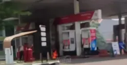 penampakan SPBU Undip saat meledak (Sumber : instagram @infokejadian_semarang)